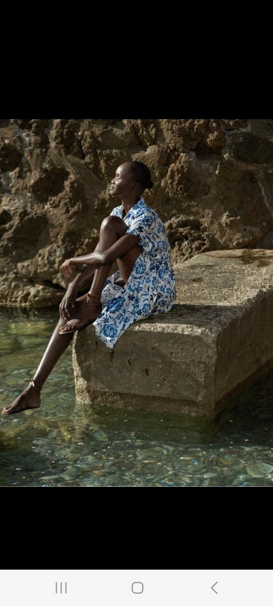 zara orjinal uzun çiçekli  elbise - Görsel 3