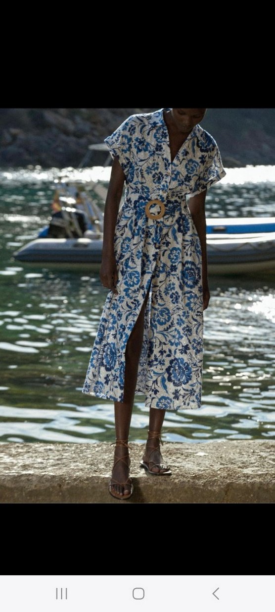 zara orjinal uzun çiçekli  elbise - Görsel 2