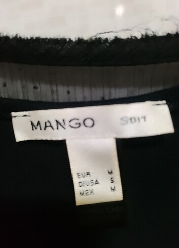 m Beden siyah Renk Mango Şifon Kolsuz Bluz