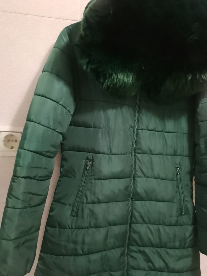 Peluş Kürklü Kapüşonlu Şişme Mont Kaban - Görsel 3