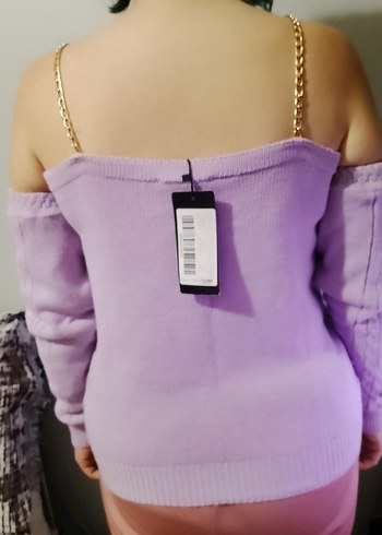 Trendyol Zincir Askılı Omuz Dekolteli Kadın Kazak - Görsel 4