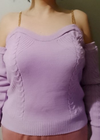 Trendyol Zincir Askılı Omuz Dekolteli Kadın Kazak - Görsel 2