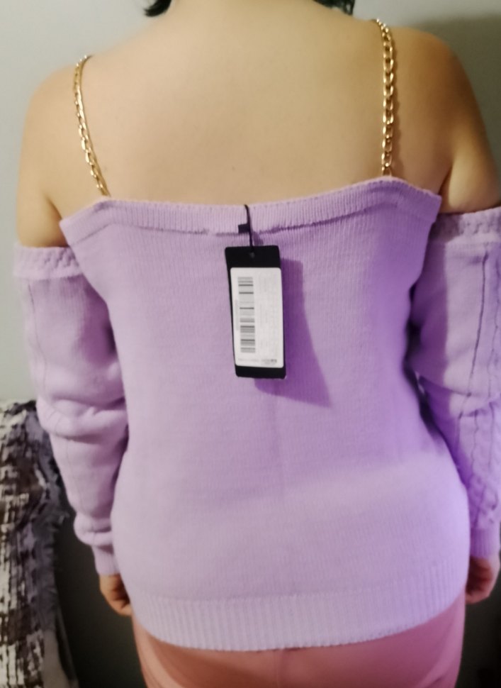 Trendyol Zincir Askılı Omuz Dekolteli Kadın Kazak - Görsel 4