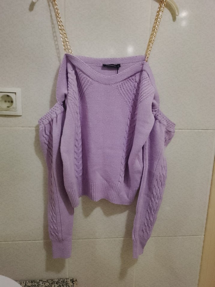 Trendyol Zincir Askılı Omuz Dekolteli Kadın Kazak - Görsel 3