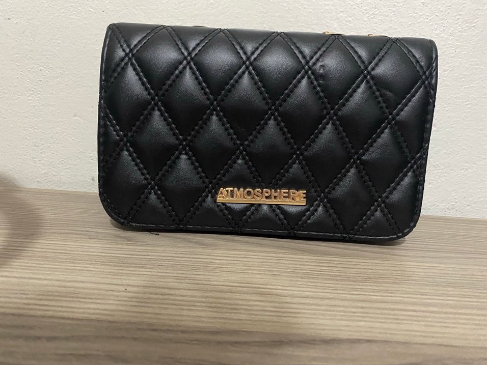 Zincir Detaylı Siyah Deri Kadın Çanta - Görsel 3