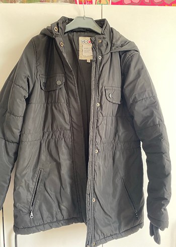 Siyah Düğmeli kız çocuk mont - Görsel 2