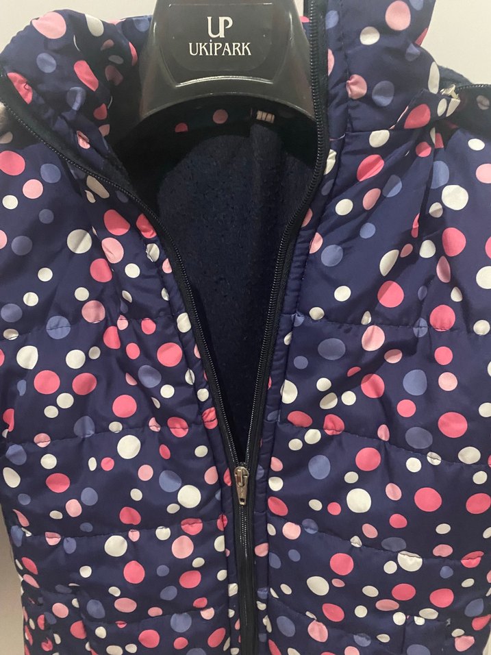 Kız Çocuk Lacivert Çok Renkli Desenli Mont - Görsel 2