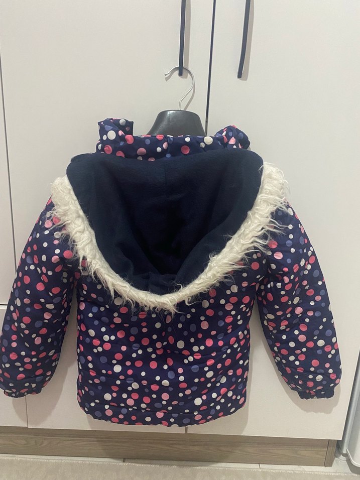 Kız Çocuk Lacivert Çok Renkli Desenli Mont - Görsel 3