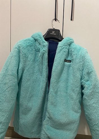 Mavi Kadın Kışlık Fermuarlı Ceket çift taraflı giyilebilir - Görsel 4