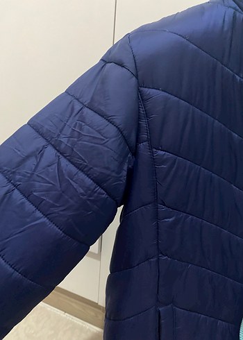 Mavi Kadın Kışlık Fermuarlı Ceket çift taraflı giyilebilir - Görsel 3