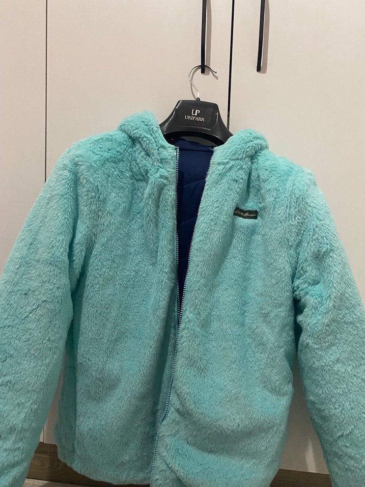 Mavi Kadın Kışlık Fermuarlı Ceket çift taraflı giyilebilir - Görsel 4