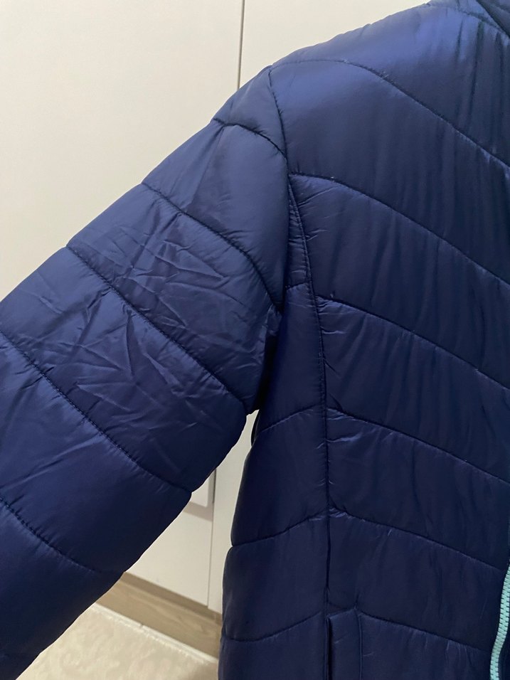 Mavi Kadın Kışlık Fermuarlı Ceket çift taraflı giyilebilir - Görsel 3