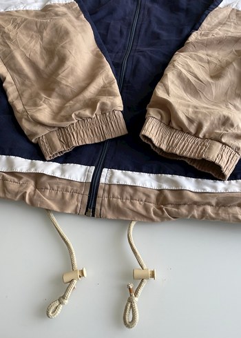 Lotto Vintage 90s Retro Unisex Bej Ceket/Yağmurluk - Görsel 3