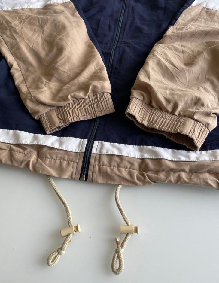 Lotto Vintage 90s Retro Unisex Bej Ceket/Yağmurluk - Görsel 3