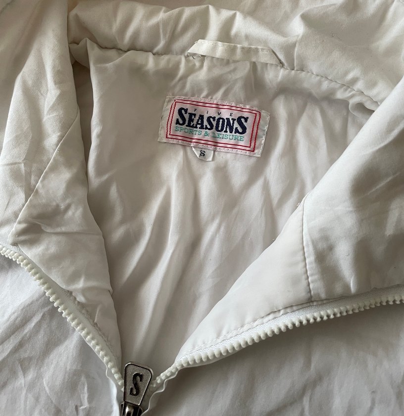 Five Seasons Vintage 90s Retro Unisex Beyaz Ceket/Yağmurluk - Görsel 2