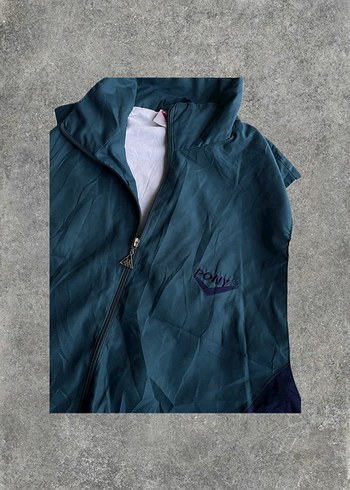 Vintage 90s Retro Haki Rengi Oversize Unisex Ceket/Yağmurluk - Görsel 2