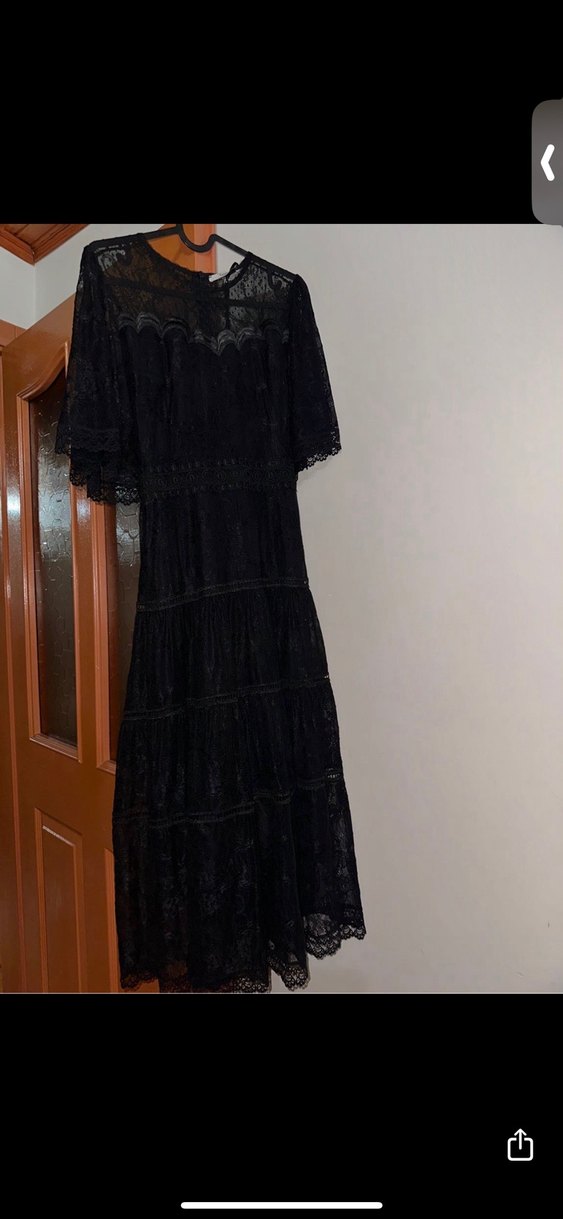 Dantel Detaylı Siyah Midi Goth Etek - Görsel 4