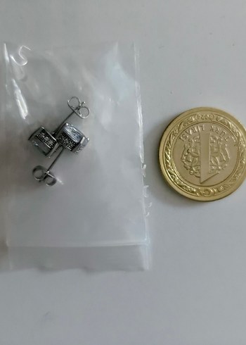 Gri Mini Düğme Küpe