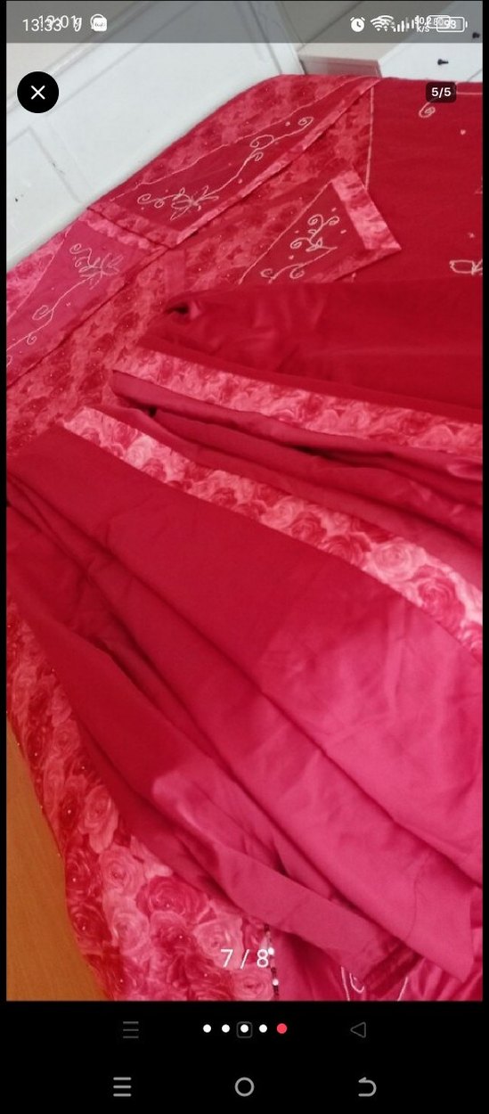 İşlemeli Parlak Pembe Yatak Örtüsü - Görsel 5