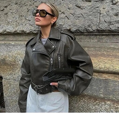 Zara zara haki deri ceket
