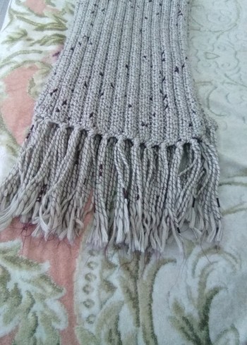 El emeği Gri Örgü Kadın Şal - Görsel 7
