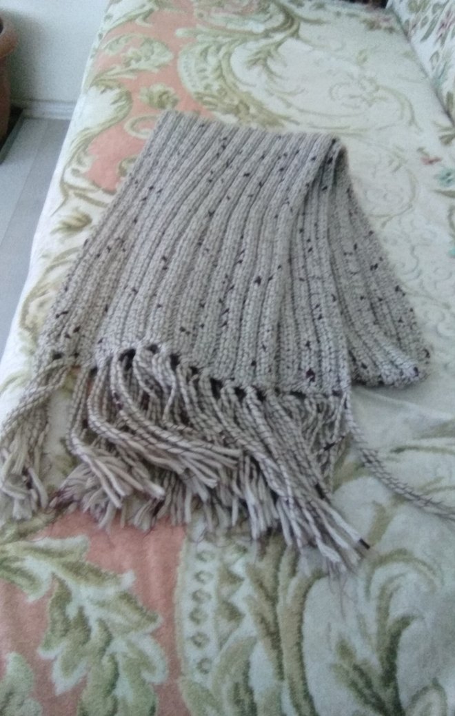 El emeği Gri Örgü Kadın Şal - Görsel 3