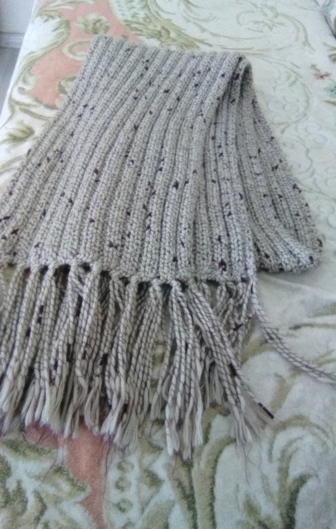 El emeği Gri Örgü Kadın Şal - Görsel 5