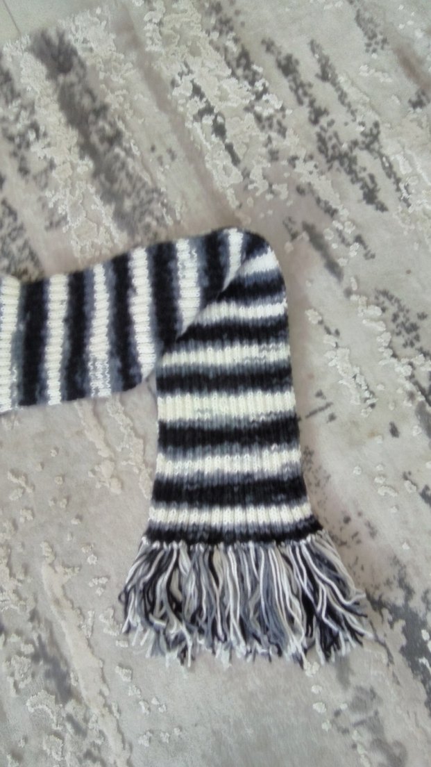 Diger Bohem Gri Batik Desenli Uzun Şal - Görsel 4