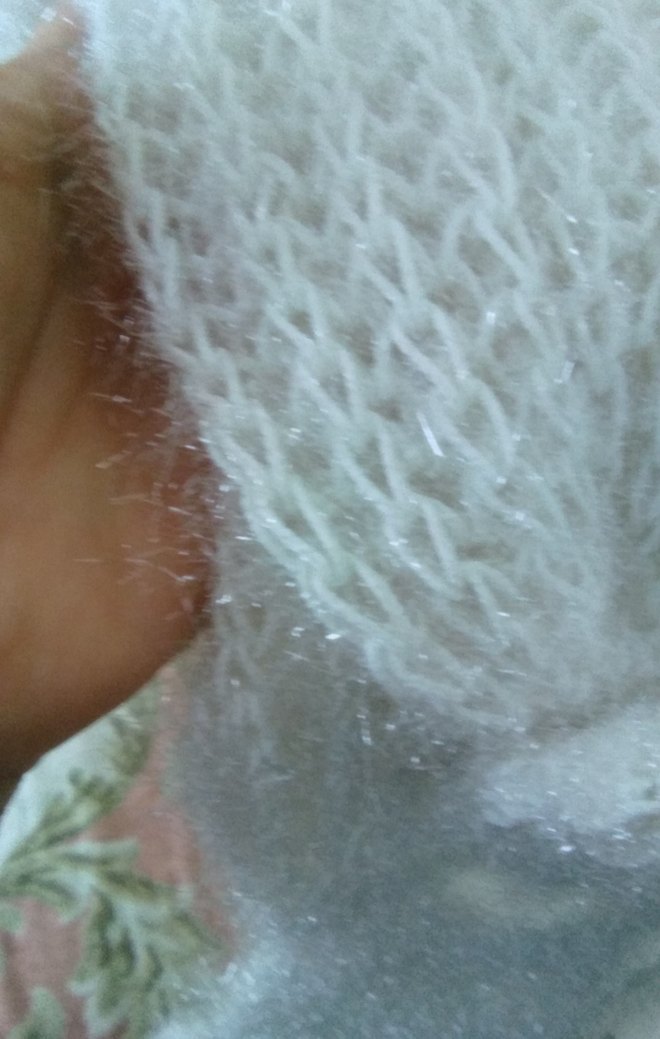 Diger simli beyaz Örgü Kadın Atkı - Görsel 4