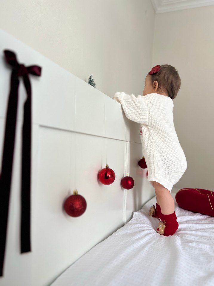 Kırık beyaz Yılbaşı unisex bebek romper - Görsel 5