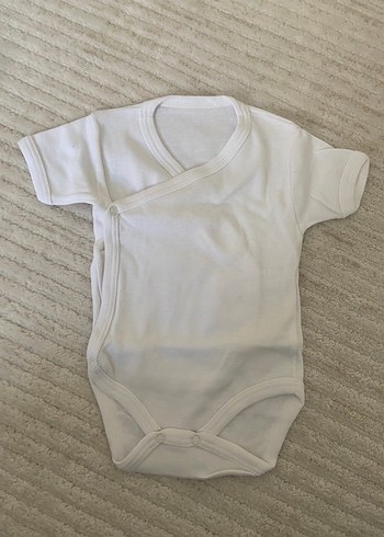 Bebek Erkek/Kız Beyaz V Yaka Kısa Kollu Body - Görsel 2