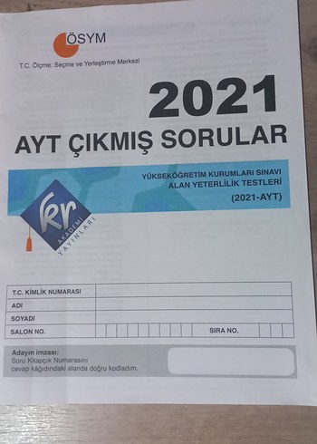 2021 AYT Çıkmış Sorular Sınav Kitabı