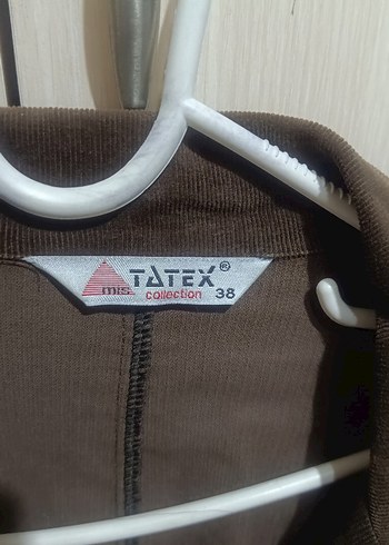 Kahverengi kadife Kadın Blazer Ceket - Görsel 3