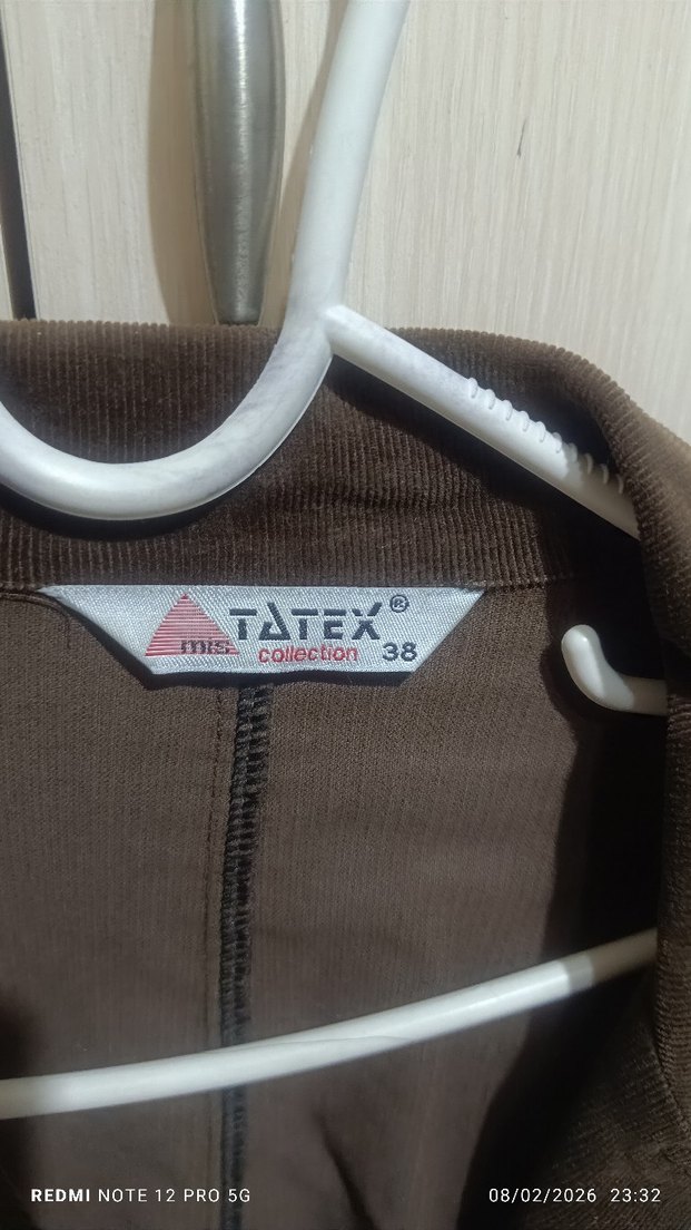 Kahverengi kadife Kadın Blazer Ceket - Görsel 3