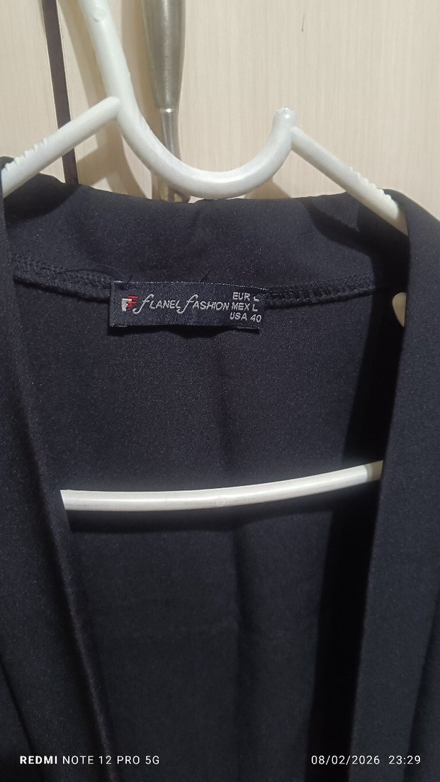 Siyah Kolsuz ceket yaka  Kadın Yelek - Görsel 3