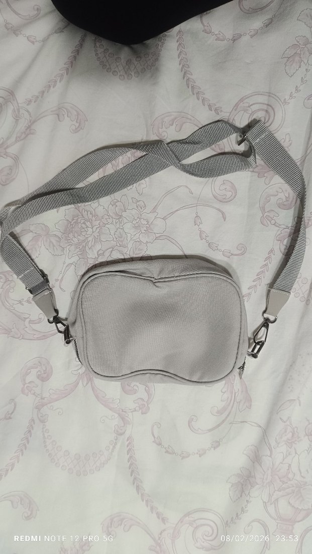 Gri Kadın Çapraz Çanta Fermuarlı - Görsel 2