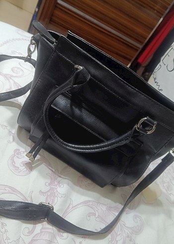 Siyah Minimalist Deri Kadın Çanta - Görsel 2