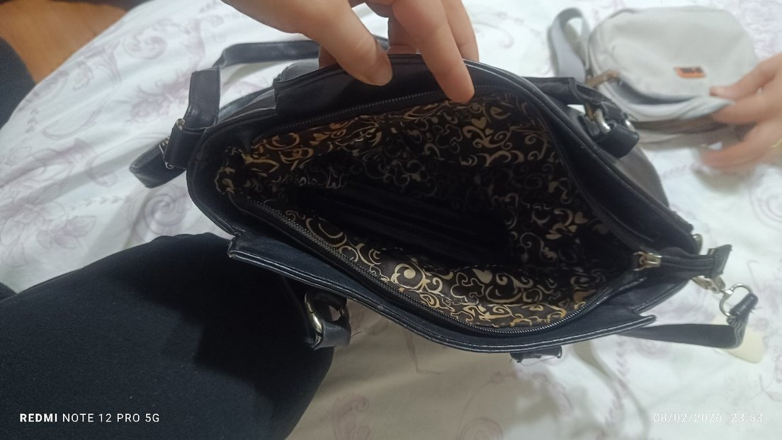 Siyah Minimalist Deri Kadın Çanta - Görsel 4