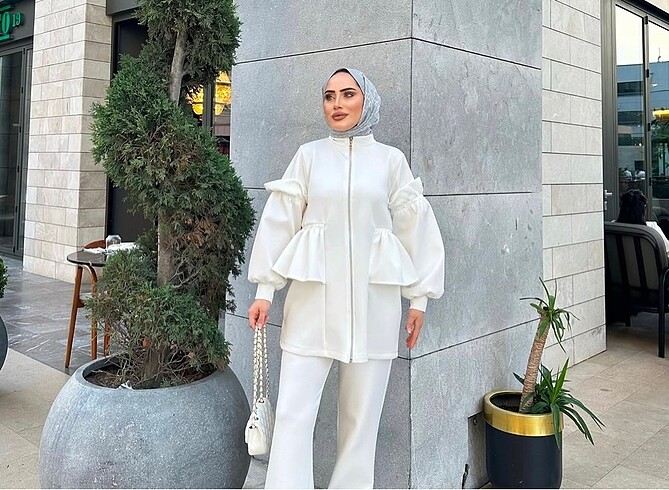 Scuba kumaş fermuarlı ceket