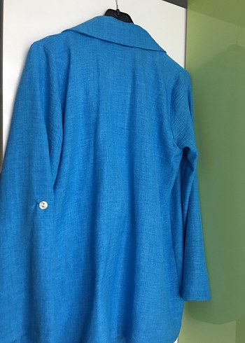 Mavi Keten Kadın Blazer Ceket - Görsel 4