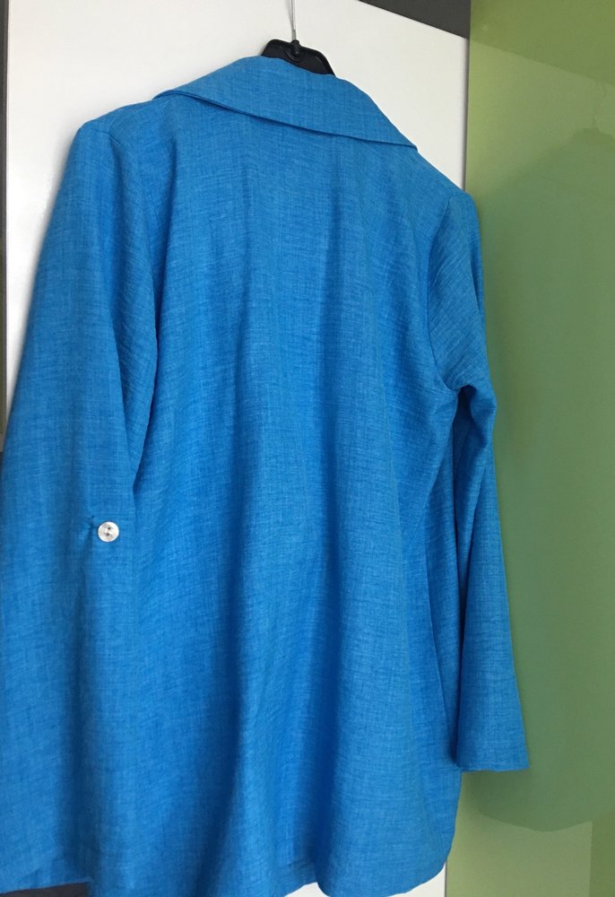 Mavi Keten Kadın Blazer Ceket - Görsel 4