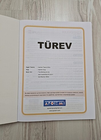 Beden Apotemi Türev Fasikülü Güncel Basım