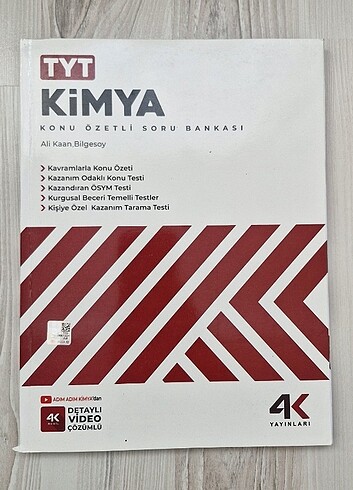 4K TYT Kimya Konu Özetli Soru Bankası