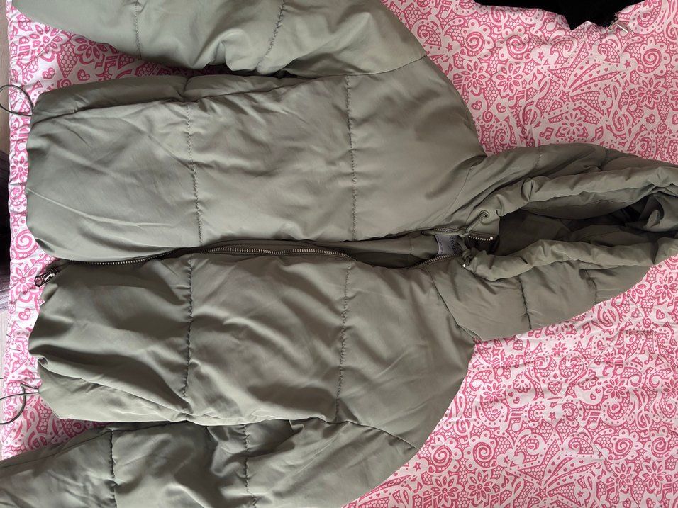 Yeşil Fermuarlı Kadın Kışlık Mont - Görsel 2