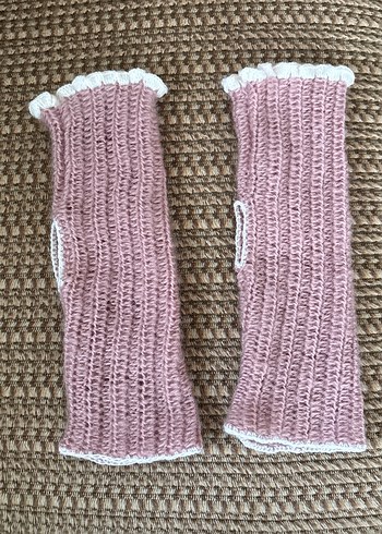 Örgü Kadın Eldiven Bohem Tarz Pastel - Görsel 2