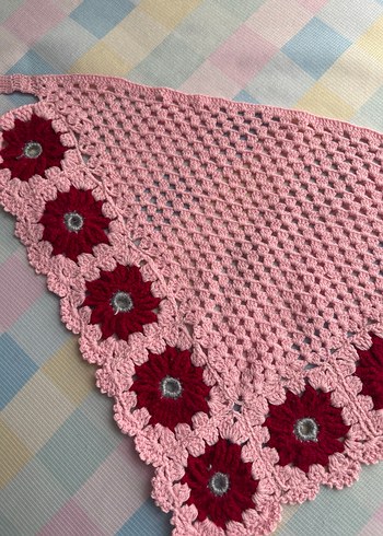 Pembe Örgü Kadın Bandana - Görsel 2