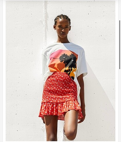 Bershka mini pileli etek
