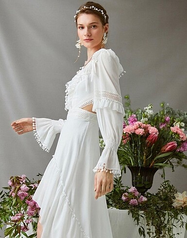 xs Beden Koton bridal elbise