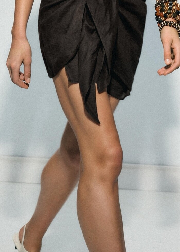 Zara kahverengi keten takım - Görsel 3