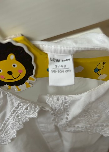 Nakışlı Beyaz Kız Çocuk Gömlek - Görsel 2